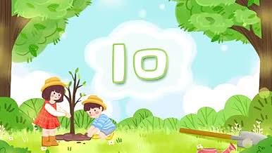 绿色环保植树小孩倒计时MG动画片头模板视频的预览图